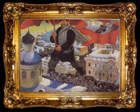 framed  Boris Kustodiev The Bolshevik, ta009-2
